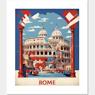 Rome Italy Vintage Tourism Travel Poster Posters and Art